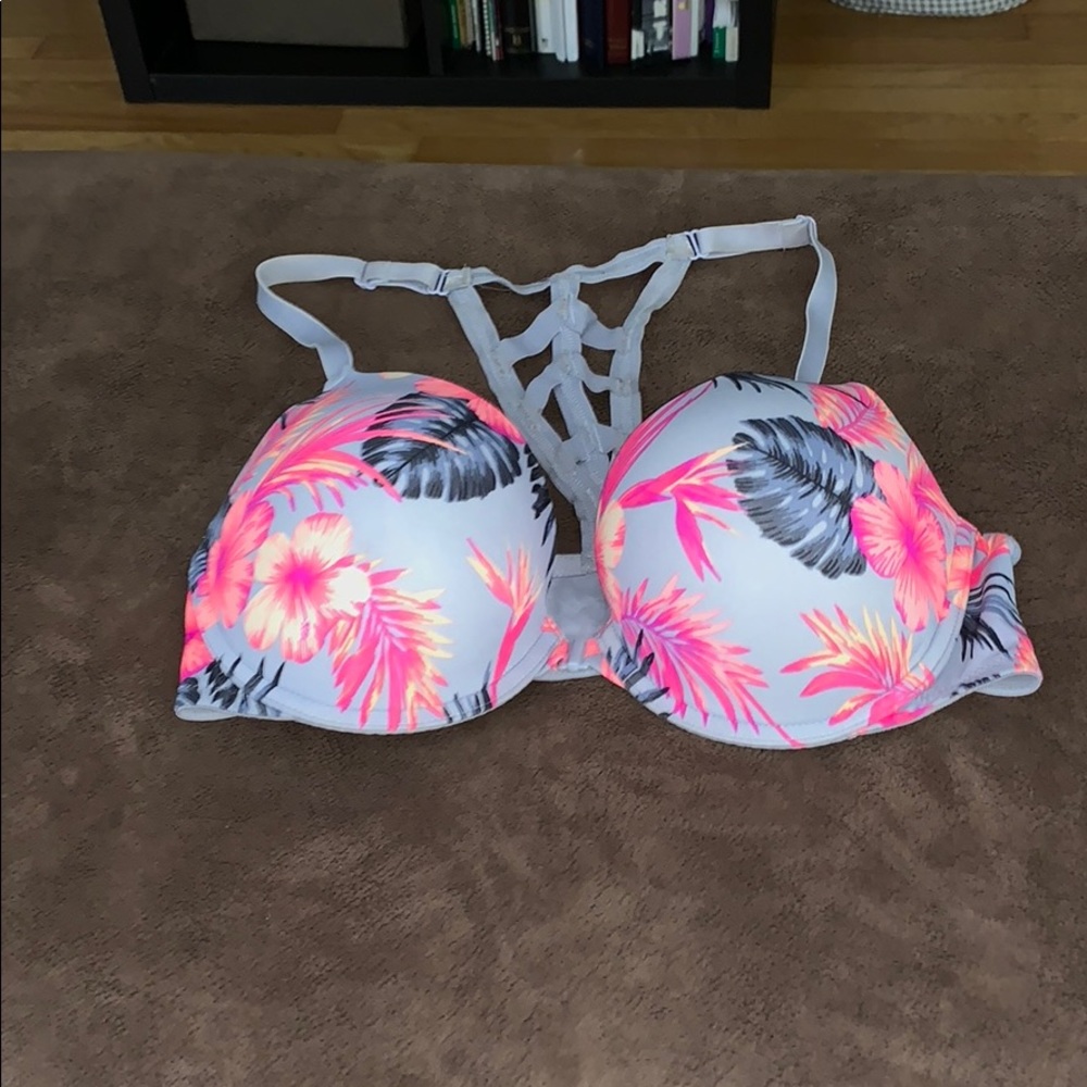 PINK gorgeous floral front closure push-up 36D